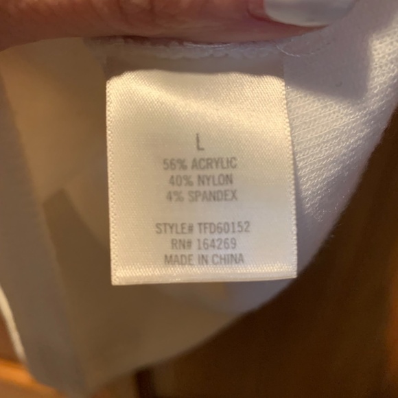 Blue Rain One Shoulder Knit Top White Large NWT - Picture 5 of 6